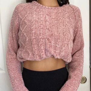 Velvet soft pink sweater